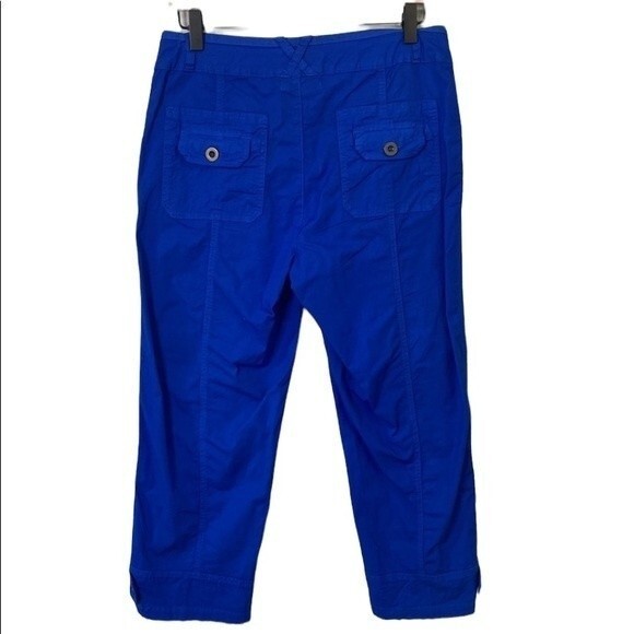 Fresh Produce Drawstring Cropped Utility Pant Royal Blue Cotton Stretchy Vibrant - Picture 4 of 15
